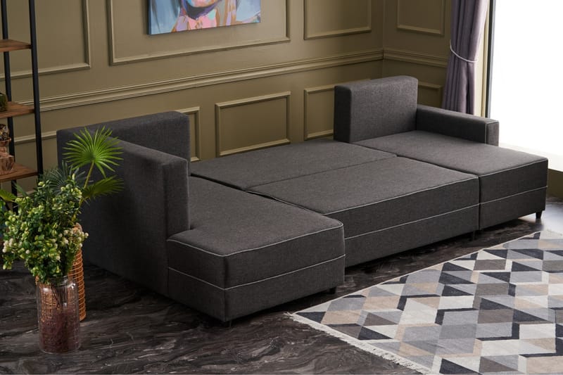 Highbank Sovesofa m. Chaiselong 4-Pers. 200x150 - Antracit - Sovesofaer - Sovesofa chaiselong