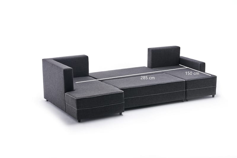 Highbank Sovesofa m. Chaiselong 4-Pers. 200x150 - Antracit - Sovesofaer - Sovesofa chaiselong