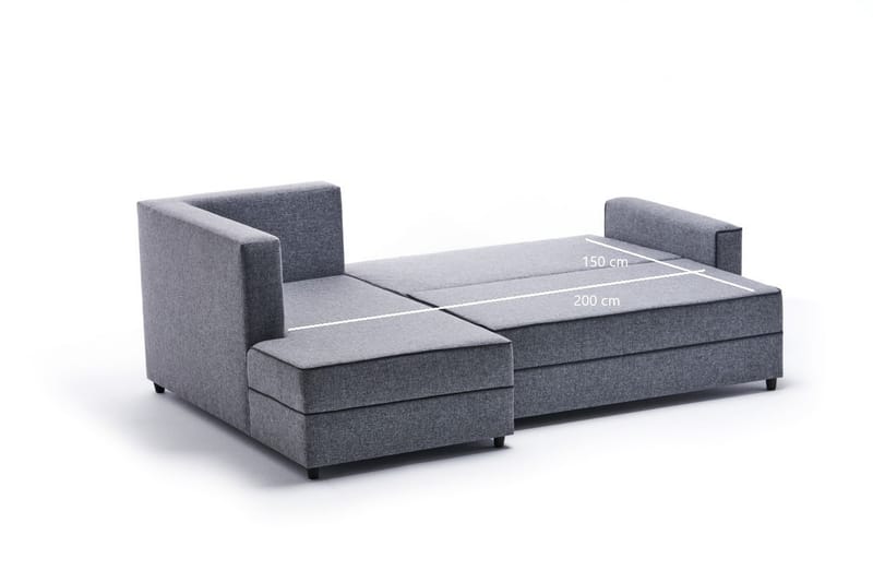 Highbank Sovesofa m. Chaiselong 4-Pers. 200x150 - Grå - Sovesofaer - Sovesofa chaiselong