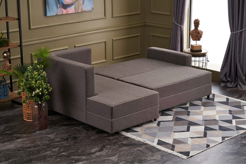 Highbank Sovesofa m. Chaiselong 4-Pers. 200x150 - Brun - Sovesofaer - Sovesofa chaiselong