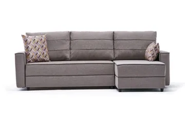 Highbank Sovesofa m. Chaiselong 4-Pers. 200x150 - Cream - Møbler - Sofaer - Sovesofaer