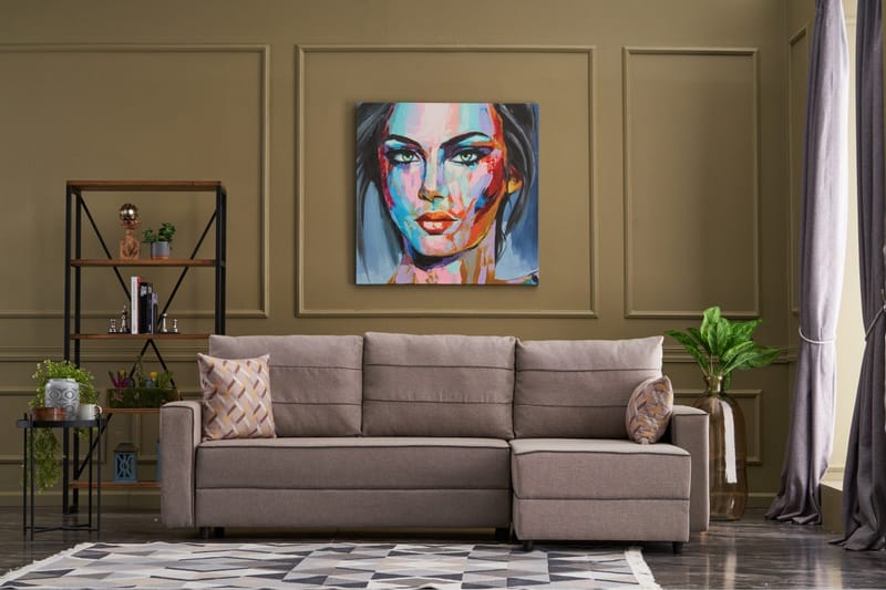 Highbank Sovesofa m. Chaiselong 4-Pers. 200x150 - Cream - Møbler - Sofaer - Sovesofaer