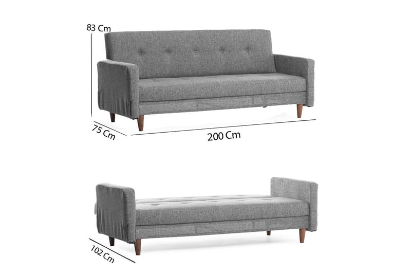 Hiko Sovesofa - Lysegrå - Møbler - Sofaer - Sovesofaer