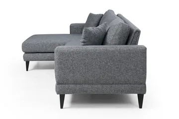 Hilari Sovesofa med Chaiselong Venstre - Grå - Møbler - Sofaer - Sovesofaer