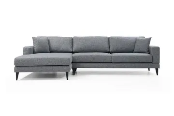 Hilari Sovesofa med Chaiselong Venstre - Grå - Møbler - Sofaer - Sovesofaer