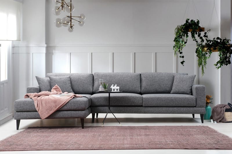 Hilari Sovesofa med Chaiselong Venstre - Grå - Møbler - Sofaer - Sovesofaer