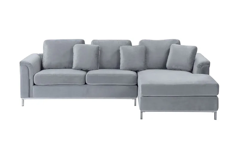 Hjørnesofa 4-personers V med sovefunktion grå OSLO, Grå