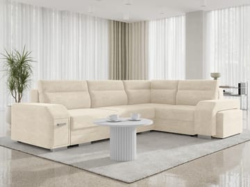 hjørnesofa Alvares Nazar 225.01 Højrevendt - Beige - Møbler - Sofaer - Sovesofaer