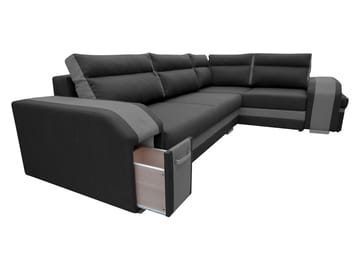 hjørnesofa Assan Nazar 225.03 + Nazar 225.01 Venstrevendt - grå, beige - Møbler - Sofaer - Sovesofaer