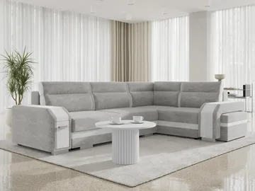 hjørnesofa Assan Nazar 225.05 + Nazar 225.04 Højrevendt - grå - Møbler - Sofaer - Sovesofaer