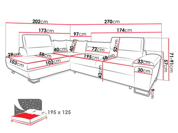 hjørnesofa Cotere Poso 06 Venstrevendt - Møbler - Sofaer - Sovesofaer
