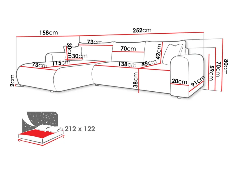 hjørnesofa Eliwo Poso 03 - Møbler - Sofaer - Sovesofaer