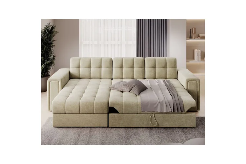 Hjørnesofa Eltap Blenvi 260x150x82 cm - Monolith 04, Beige - Møbler - Sofaer - Sovesofaer