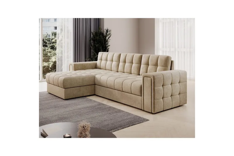 Hjørnesofa Eltap Blenvi 260x150x82 cm - Monolith 09, Beige - Møbler - Sofaer - Sovesofaer