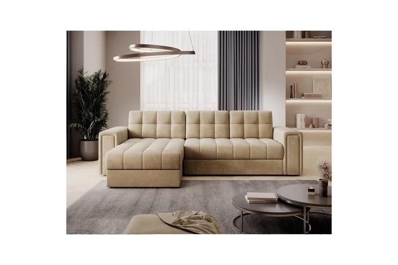Hjørnesofa Eltap Blenvi 260x150x82 cm - Monolith 09, Beige - Møbler - Sofaer - Sovesofaer