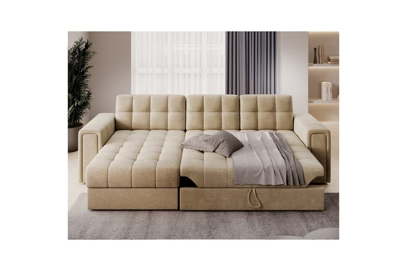 Hjørnesofa Eltap Blenvi 260x150x82 cm - Monolith 09, Beige - Møbler - Sofaer - Sovesofaer