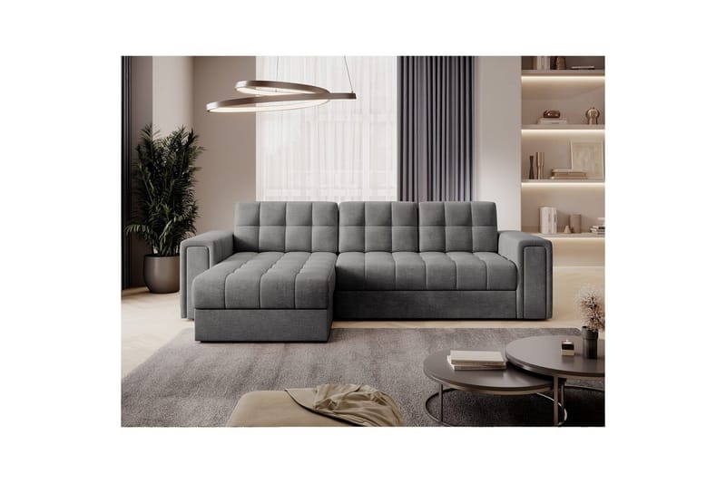 Hjørnesofa Eltap Blenvi 260x150x82 cm - Monolith 85, Grå - Møbler - Sofaer - Sovesofaer