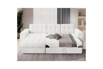 Hjørnesofa Eltap Blenvi 260x150x82 cm - Royal 01, Hvid - Møbler - Sofaer - Sovesofaer