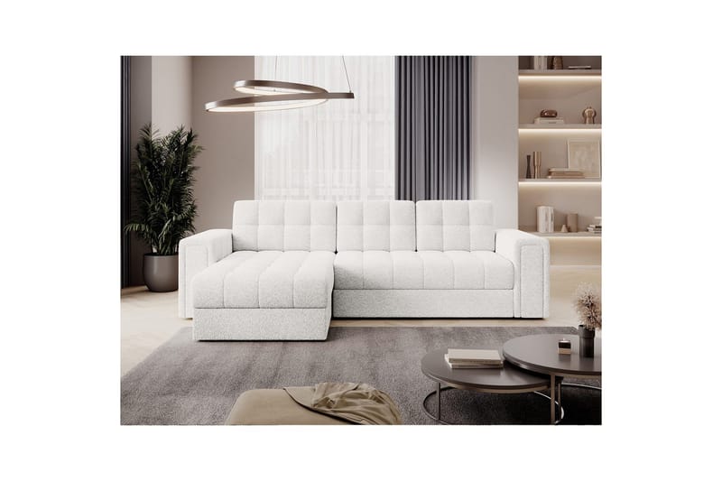 Hjørnesofa Eltap Blenvi 260x150x82 cm - Royal 01, Hvid - Møbler - Sofaer - Sovesofaer