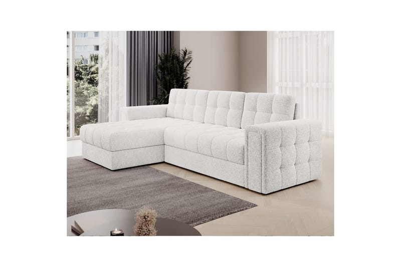 Hjørnesofa Eltap Blenvi 260x150x82 cm - Royal 01, Hvid - Møbler - Sofaer - Sovesofaer