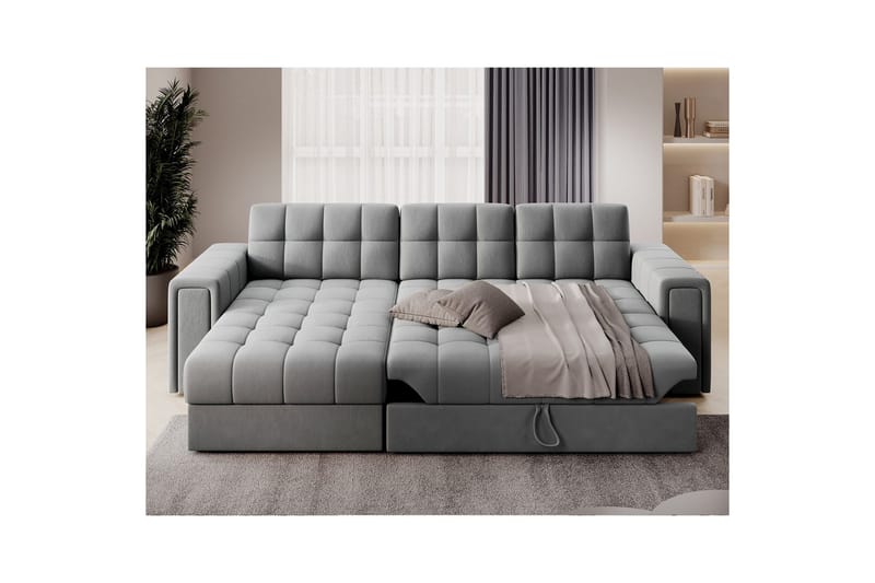 Hjørnesofa Eltap Blenvi 260x150x82 cm - Sola 04, Grå - Møbler - Sofaer - Sovesofaer