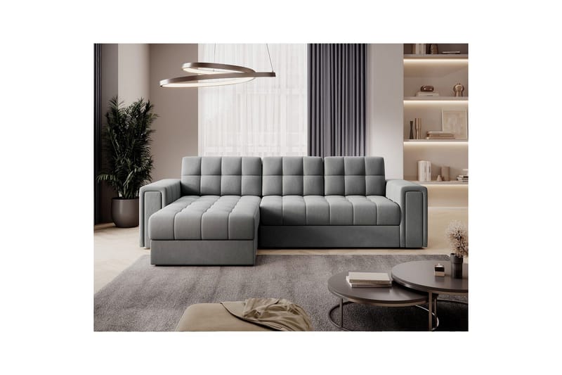 Hjørnesofa Eltap Blenvi 260x150x82 cm - Sola 04, Grå - Møbler - Sofaer - Sovesofaer