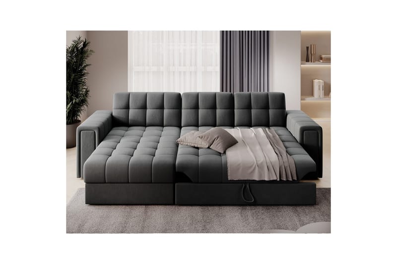 Hjørnesofa Eltap Blenvi 260x150x82 cm - Sola 06, Mørkegrå - Møbler - Sofaer - Sovesofaer