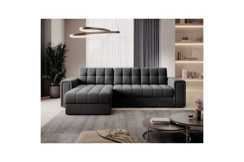 Hjørnesofa Eltap Blenvi 260x150x82 cm - Sola 06, Mørkegrå - Møbler - Sofaer - Sovesofaer
