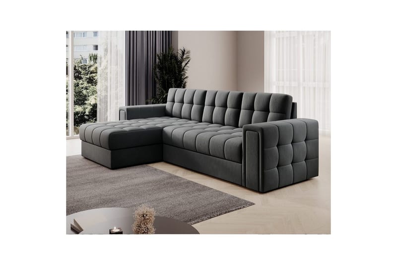 Hjørnesofa Eltap Blenvi 260x150x82 cm - Sola 06, Mørkegrå - Møbler - Sofaer - Sovesofaer