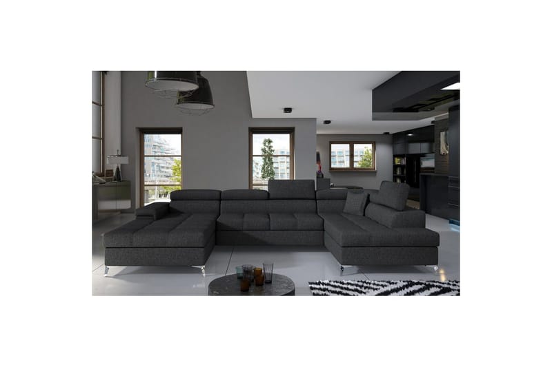 Hjørnesofa Eltap Eduardo 337x205x88 cm - Inari 96, Mørkegrå, Højre - Møbler - Sofaer - Sovesofaer