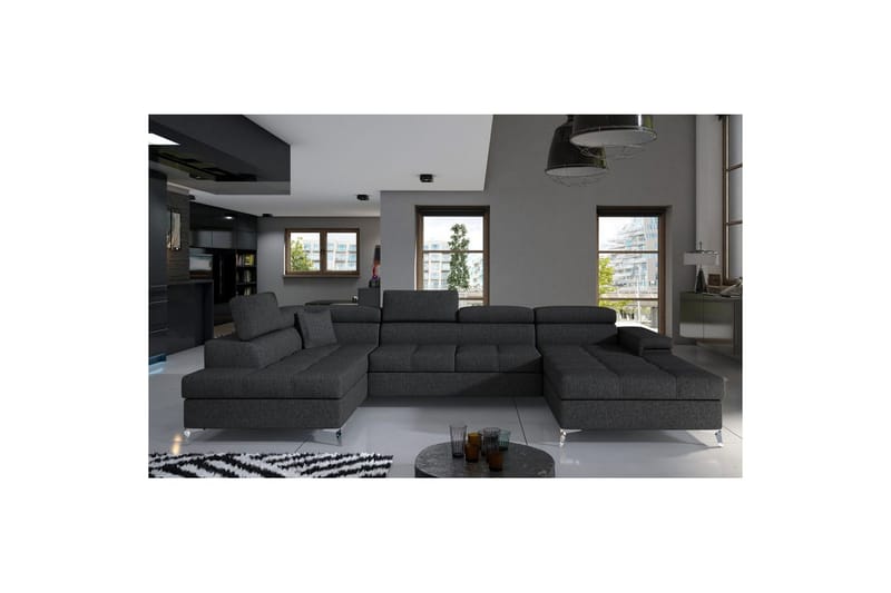 Hjørnesofa Eltap Eduardo 337x205x88 cm - Inari 96, Mørkegrå, Venstre - Møbler - Sofaer - Sovesofaer