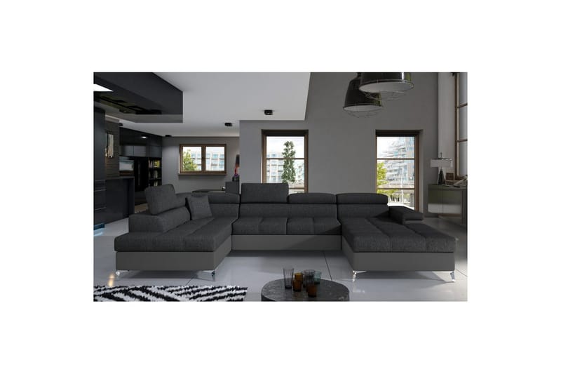 Hjørnesofa Eltap Eduardo 337x205x88 cm - Inari 96, Soft 29, Mørkegrå, Grå, Venstre - Møbler - Sofaer - Sovesofaer