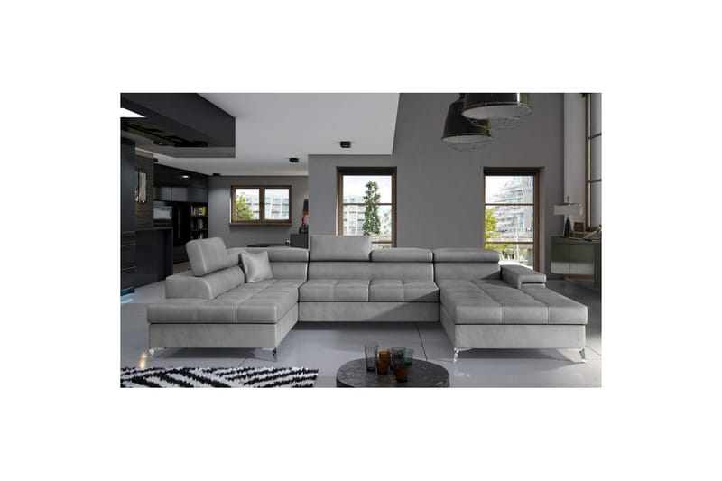 Hjørnesofa Eltap Eduardo 337x205x88 cm - Monolith 84, Lys Grå, Venstre - Møbler - Sofaer - Sovesofaer