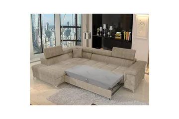 Hjørnesofa Eltap Eridano 275x202x88 cm - Amore 18, Beige, Venstre - Møbler - Sofaer - Sovesofaer