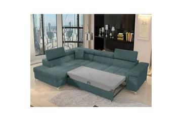 Hjørnesofa Eltap Eridano 275x202x88 cm - Manhattan 38, Grøn, Venstre - Møbler - Sofaer - Sovesofaer