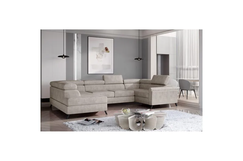 Hjørnesofa Eltap Escada 336x200x92 cm, Dora 21, Beige, Venstre