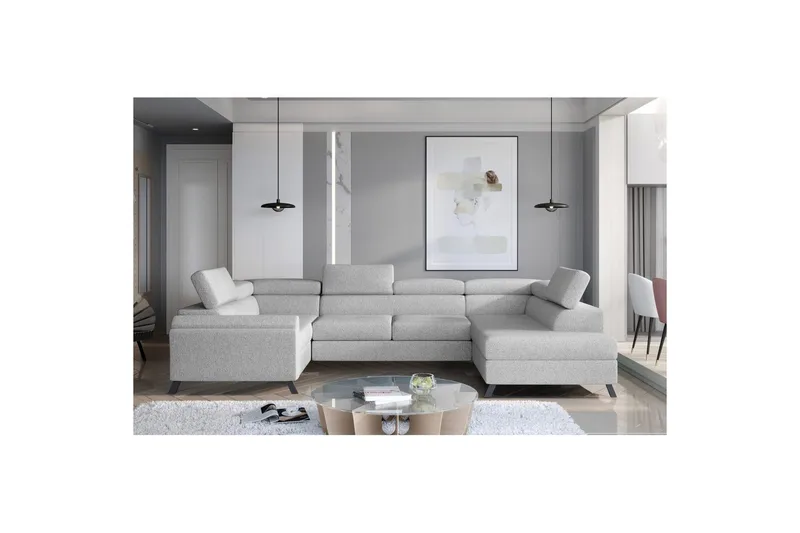 Hjørnesofa Eltap Escada 336x200x92 cm - Grande 81, Grå, Højre - Møbler - Sofaer - Sovesofaer
