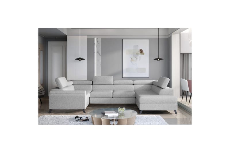 Hjørnesofa Eltap Escada 336x200x92 cm - Grande 81, Grå, Højre - Møbler - Sofaer - Sovesofaer