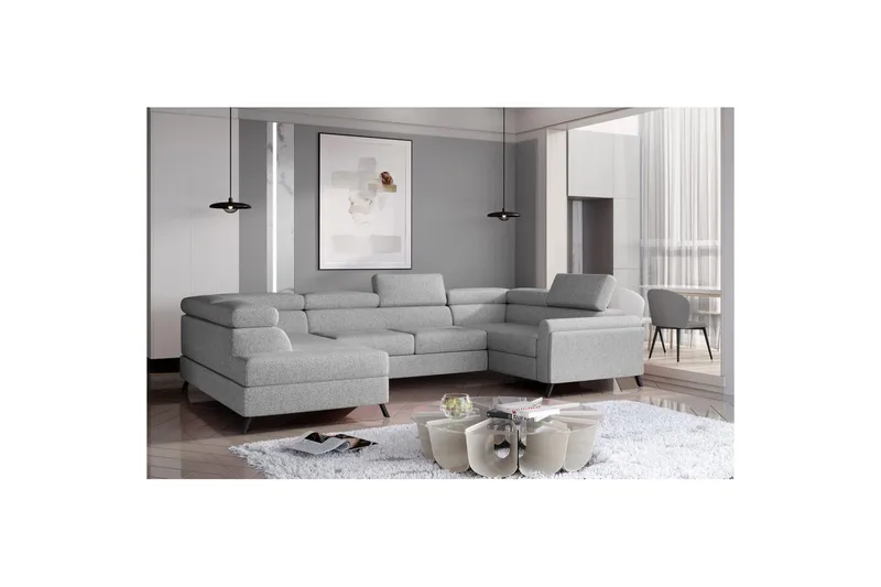 Hjørnesofa Eltap Escada 336x200x92 cm - Grande 81, Grå, Venstre - Møbler - Sofaer - Sovesofaer