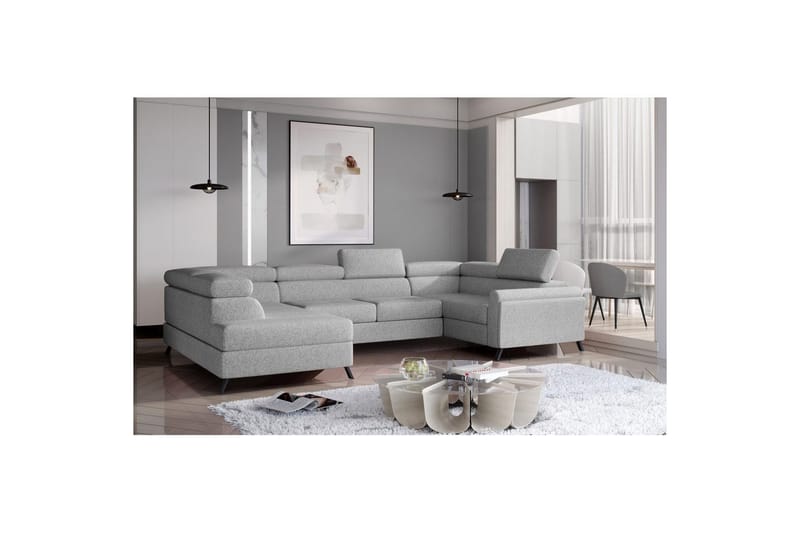 Hjørnesofa Eltap Escada 336x200x92 cm - Grande 81, Grå, Venstre - Møbler - Sofaer - Sovesofaer
