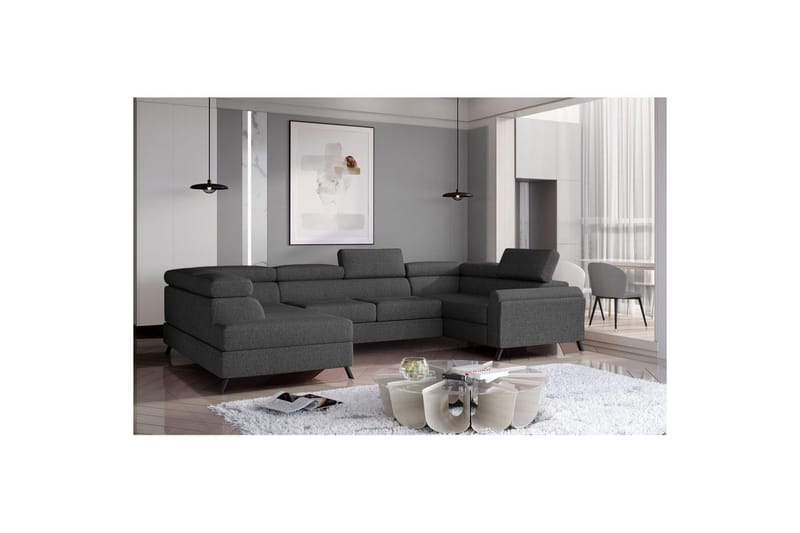 Hjørnesofa Eltap Escada 336x200x92 cm - Inari 96, Mørkegrå, Venstre - Møbler - Sofaer - Sovesofaer