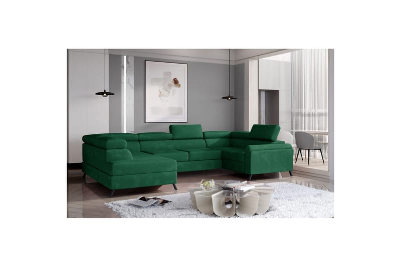 Hjørnesofa Eltap Escada 336x200x92 cm, Kronos 19, Mørkegrøn, Venstre