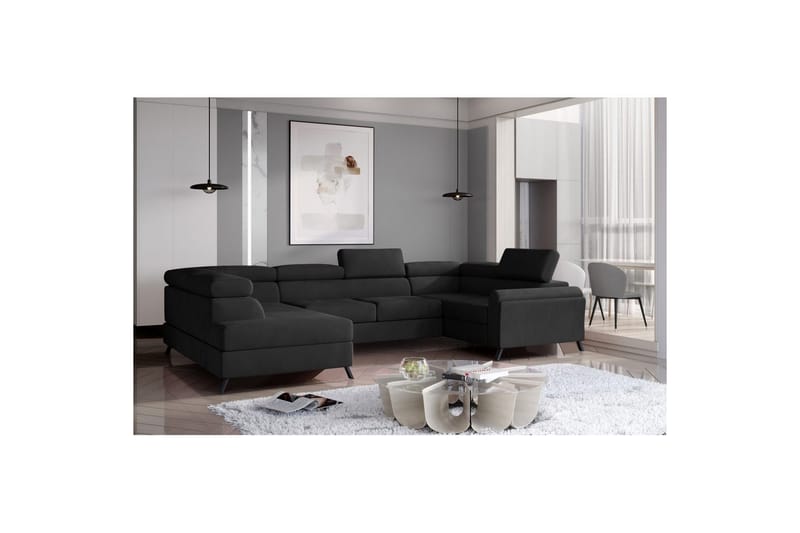 Hjørnesofa Eltap Escada 336x200x92 cm - Mat Velvet 99, Blå, Venstre - Møbler - Sofaer - Sovesofaer