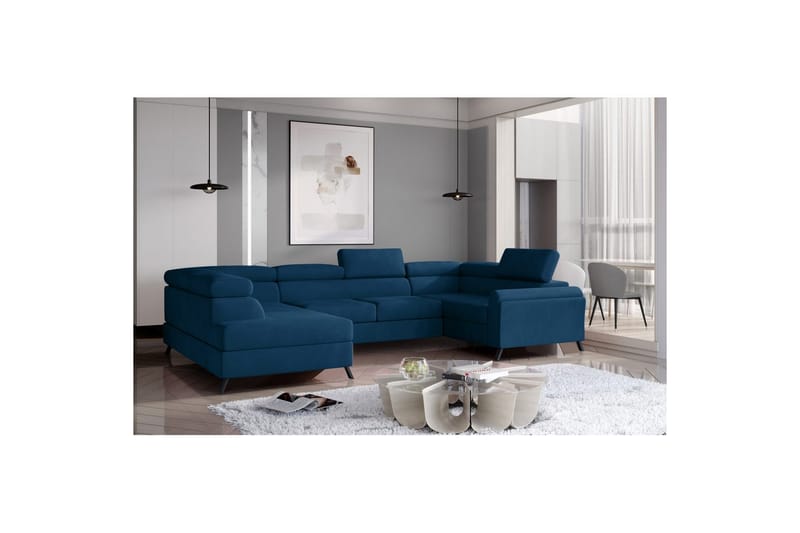 Hjørnesofa Eltap Escada 336x200x92 cm - Monolith 77, Blå, Venstre - Møbler - Sofaer - Sovesofaer