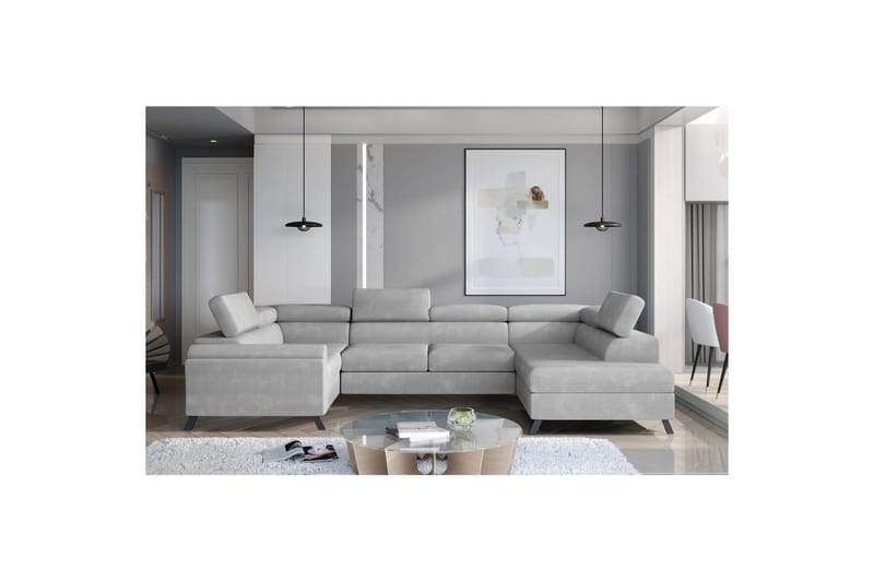 Hjørnesofa Eltap Escada 336x200x92 cm - Paros 05, Lysegrå, Højre - Møbler - Sofaer - Sovesofaer