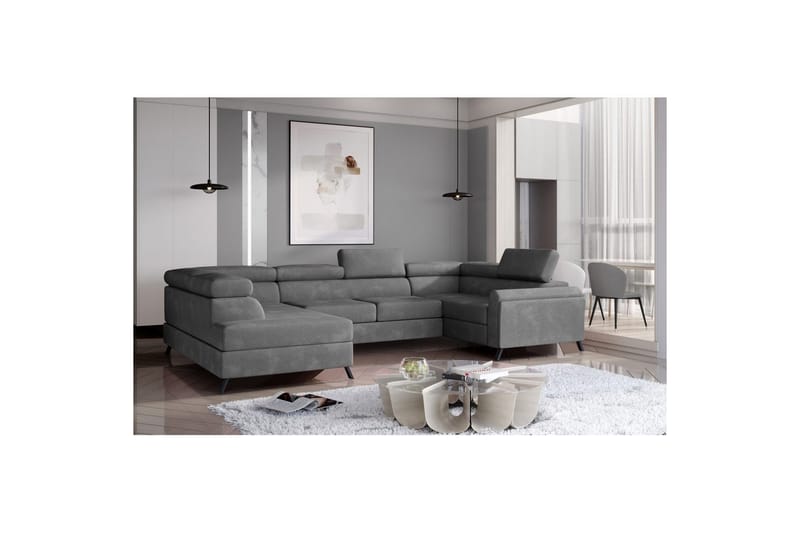 Hjørnesofa Eltap Escada 336x200x92 cm - Paros 06, Grå, Venstre - Møbler - Sofaer - Sovesofaer