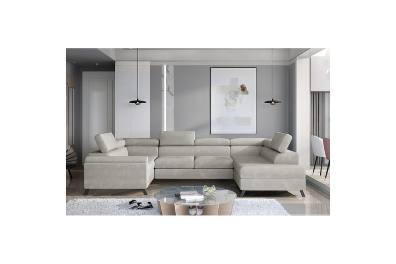 Hjørnesofa Eltap Escada 336x200x92 cm - Paros 02, Beige, Højre - Møbler - Sofaer - Sovesofaer
