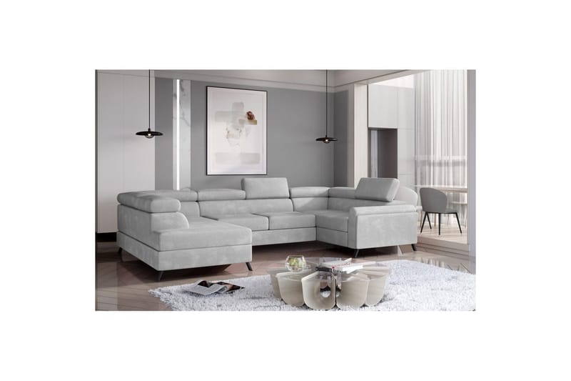 Hjørnesofa Eltap Escada 336x200x92 cm - Paros 05, Lysegrå, Venstre - Møbler - Sofaer - Sovesofaer