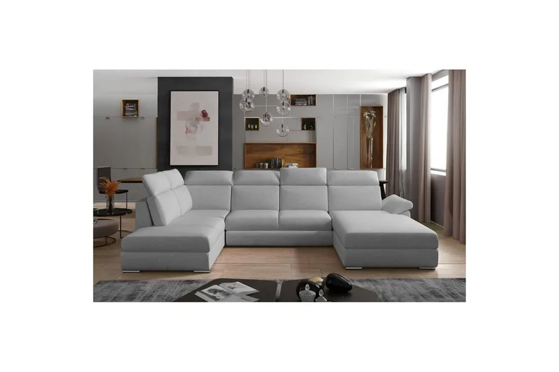 Hjørnesofa Eltap Evanell 336x211x102 cm - Betræk 83, Grå, Højre - Møbler - Sofaer - Sovesofaer