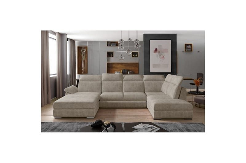 Hjørnesofa Eltap Evanell 336x211x102 cm - Dora 21, Beige, Venstre - Møbler - Sofaer - Sovesofaer